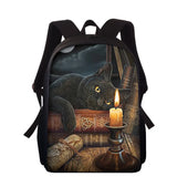 15" Cat 3D Print School Backpack Teenager Student Boys Girls Book Bag