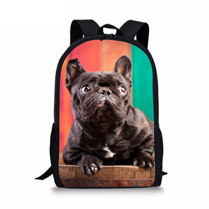 3D Print Dog Pug Backpack for Teens - Boys Girls School Bags