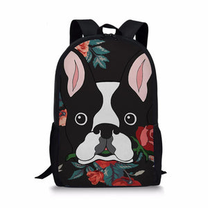 Cartoon Bulldog 3D Print Kids Backpack For Teenagers Boys Girls School Bags