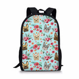 Cartoon Bulldog 3D Print Kids Backpack For Teenagers Boys Girls School Bags