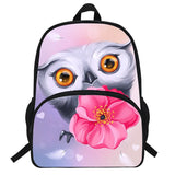 16-INCH Children Owl School Bag for Teenagers Boys&Girls Book Bag
