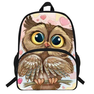 16-INCH Children Owl School Bag for Teenagers Boys&Girls Book Bag