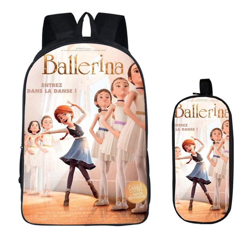 16 Inch Ballerina 2PC Set with Pencil Case Students Backpacks
