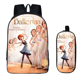 16 Inch Ballerina 2PC Set with Pencil Case Students Backpacks