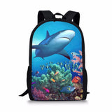 16 Inch Shark 3D Printing Backpack Student Book Bags
