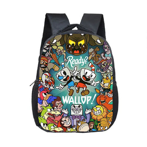 16 Inch Cartoon Cuphead Backpack 3D School Bag for Kids