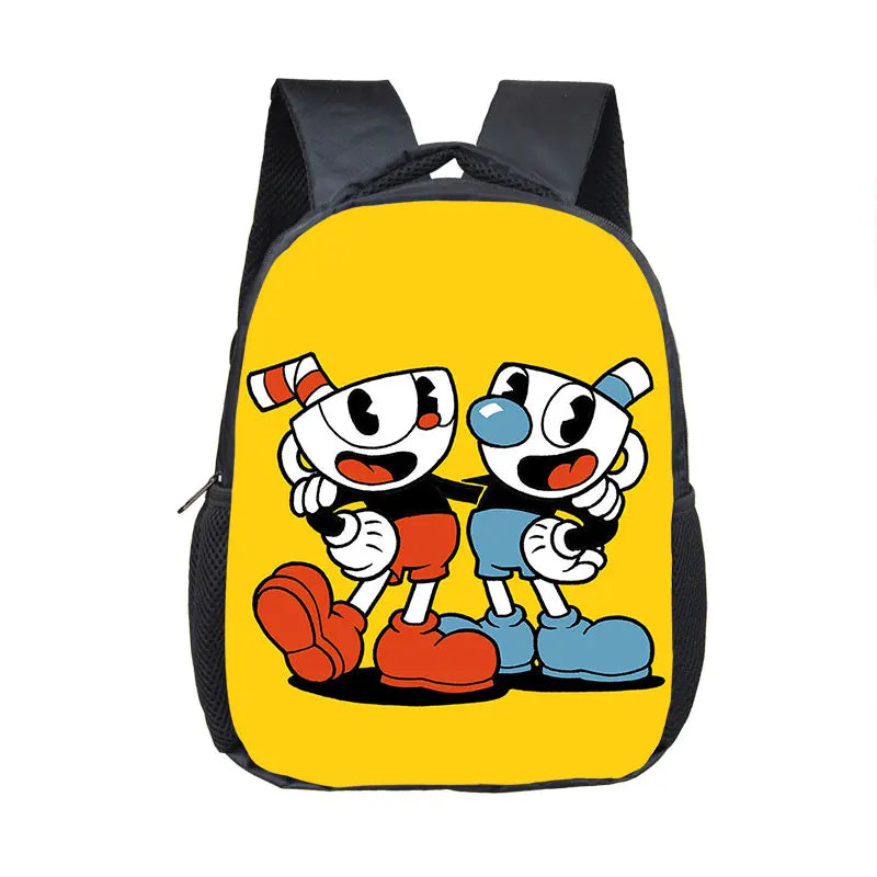 16 Inch Cartoon Cuphead Backpack 3D School Bag for Kids