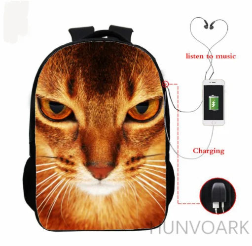 16 Inch Cat Children School Bags Orthopedic Backpack Kids School Boys Girls Moch