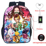 16 Inch Demon Slayer USB Backpack Kimetsu No Yaiba School Bag