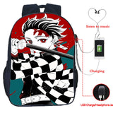 16 Inch Demon Slayer USB Backpack Kimetsu No Yaiba School Bag