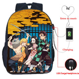 16 Inch Demon Slayer USB Backpack Kimetsu No Yaiba School Bag