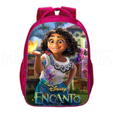 16 Inch Encanto Children School Bags Pink Orthopedic Backpack Kids Charm Mirabel
