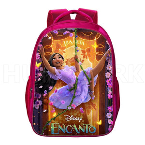 16 Inch Encanto Children School Bags Pink Orthopedic Backpack Kids Charm Mirabel