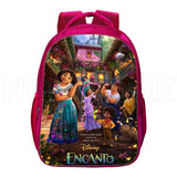 16 Inch Encanto Children School Bags Pink Orthopedic Backpack Kids Charm Mirabel