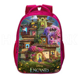 16 Inch Encanto Children School Bags Pink Orthopedic Backpack Kids Charm Mirabel