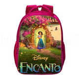 16 Inch Encanto Children School Bags Pink Orthopedic Backpack Kids Charm Mirabel