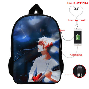 16 Inch GIVEN Anime Backpack Schoolbags USB Charging Teenage Boy Girl Cartoon Ba
