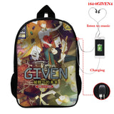 16 Inch GIVEN Anime Backpack Schoolbags USB Charging Teenage Boy Girl Cartoon Ba