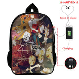 16 Inch GIVEN Anime Backpack Schoolbags USB Charging Teenage Boy Girl Cartoon Ba
