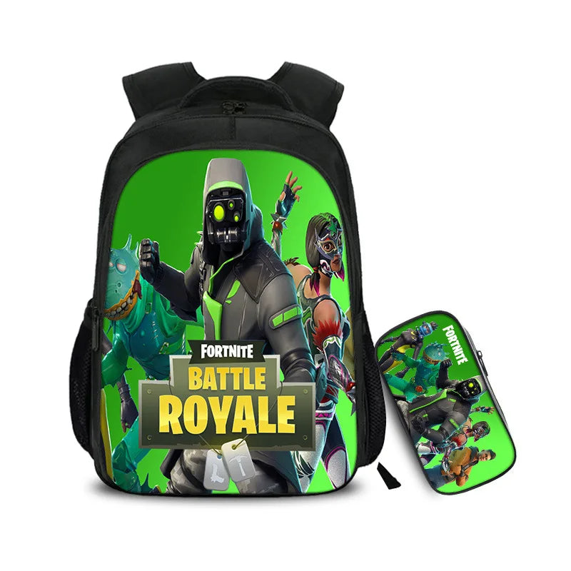 16 Inch Games Backpack Children School Bags Boys Girls 2pcs Daily Travel