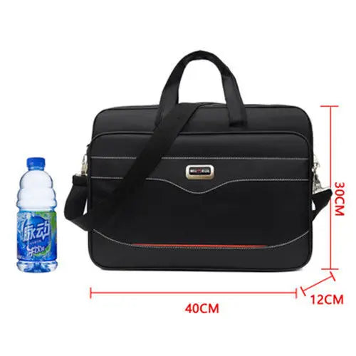 16 Inch Waterproof Black Business Messenger Bag