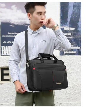 16 Inch Waterproof Black Business Messenger Bag