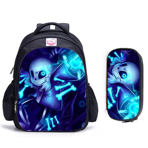 16 Inch Undertale Backpack for Teens Boys Girls, School Travel Book Bag Mochila