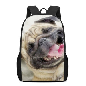 3D Print Pug Dog Backpack for Teen Girls Boys - School Bag for Kids
