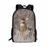 Deer Print School Backpack for Teens Boy Girl