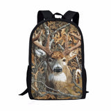 Deer Print School Backpack for Teens Boy Girl