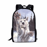 School Bags Wolf Paw Print Children Backpack for Boys Girls Kids Book Bag