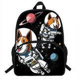 16-inch Space Corgi Dog School Bag - Teenagers Mochila Backpack