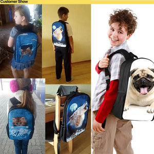 16 in Sloth Print Kids School Bag Boys Girls Backpack