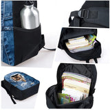 16in Baseballs Bookbag Large Capacity School Backpack Girls Polyester Satchel
