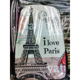 16" Eiffel Tower Print Backpack Vintage Canvas School Bag for Girls