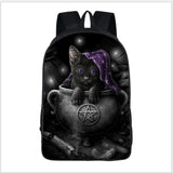 16inch Children's Backpack Gothic Cats Prints School Bag