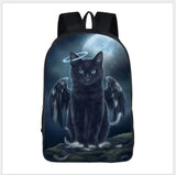 16inch Children's Backpack Gothic Cats Prints School Bag