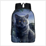 16inch Children's Backpack Gothic Cats Prints School Bag