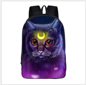 16inch Children's Backpack Gothic Cats Prints School Bag