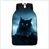 16inch Children's Backpack Gothic Cats Prints School Bag