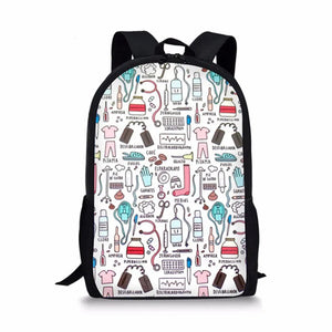 16in Kids Backpack Nurse 3D Print School Bags for Teen Boys Girls