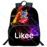 16inch Likee Backpack Student Bookbag Video App Zipper Laptop Backpack