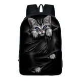 16inch Punk Gothic Cat Head School Bags Student Bagpack Girls Boys Backpack