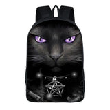 16inch Punk Gothic Cat Head School Bags Student Bagpack Girls Boys Backpack