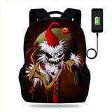17in Nightmare Before Christmas USB Charge Backpack Kids Men Women