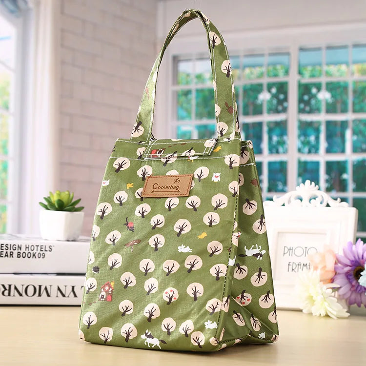 Mini Portable Insulated Tote Bag for Women Lunch Box Student Handbag