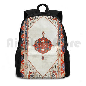 18th Century Antique Carpet Print Outdoor Hiking Backpack