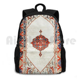 18th Century Antique Carpet Print Outdoor Hiking Backpack
