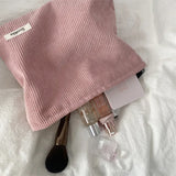 Corduroy Cosmetic Bag Women Travel Makeup Pouch Lipstick Phone Purse Organizer