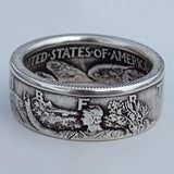 1945 History Ring Double Side Stamp Painting For Men
